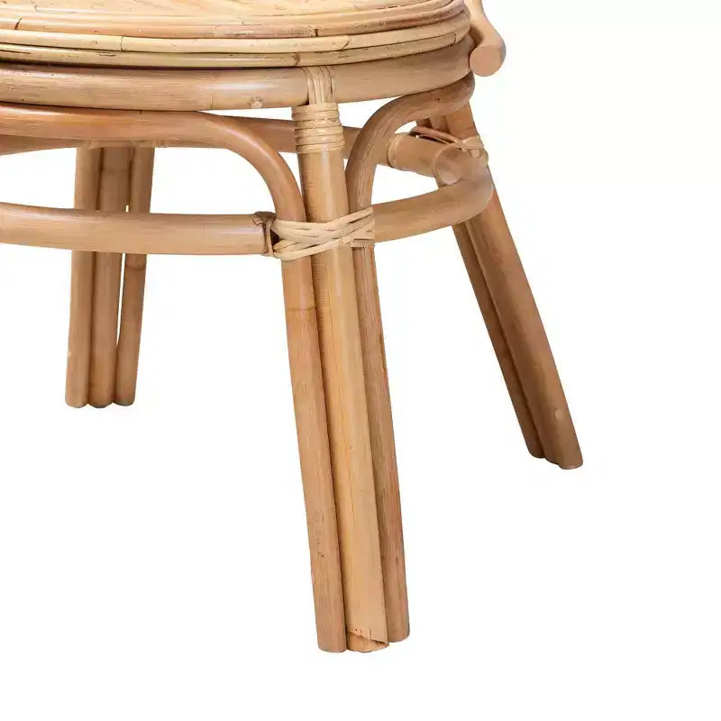 Chaise de salle à manger en rotin – Marron naturel, Aucun assemblage, Cadre en bois