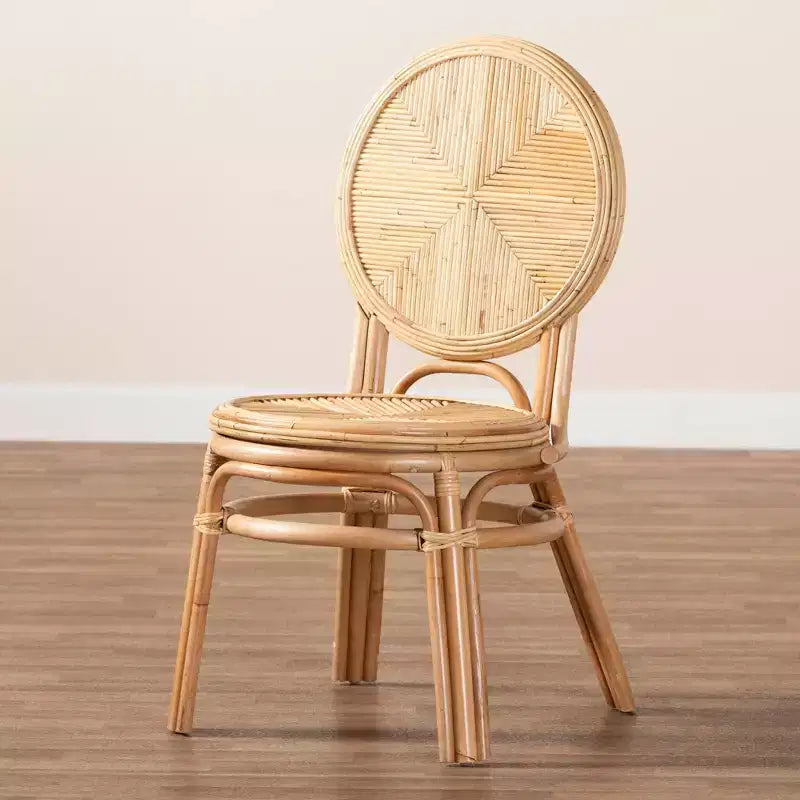 Chaise de salle à manger en rotin – Marron naturel, Aucun assemblage, Cadre en bois