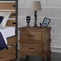 Table de chevet antique en chêne – Rangement de chambre classique avec tiroir
