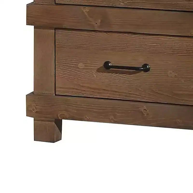 Table de chevet antique en chêne – Rangement de chambre classique avec tiroir