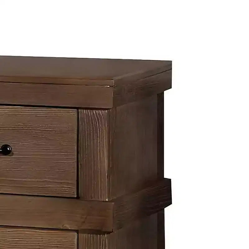 Table de chevet antique en chêne – Rangement de chambre classique avec tiroir