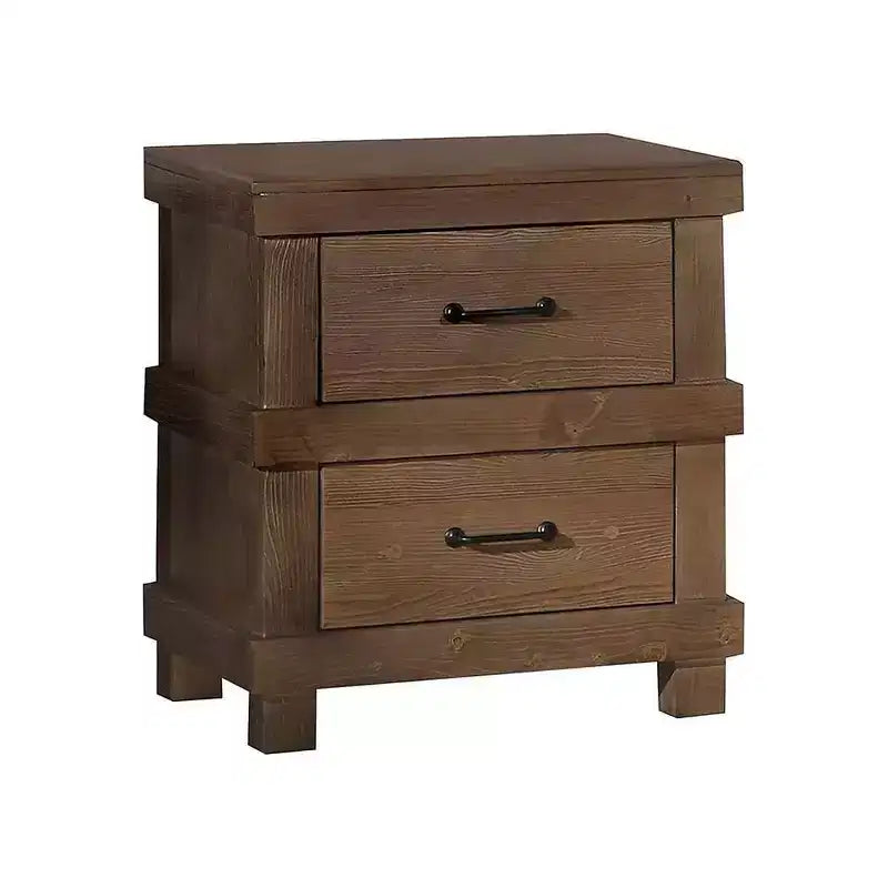 Table de chevet antique en chêne – Rangement de chambre classique avec tiroir