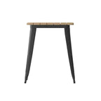 Table à manger intérieure/extérieure, plateau carré en polyrésine toutes saisons de 23,75 po avec base en acier