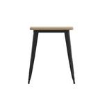 Table à manger intérieure/extérieure, plateau carré en polyrésine toutes saisons de 23,75 po avec base en acier