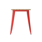 Table à manger intérieure/extérieure, plateau carré en polyrésine toutes saisons de 23,75 po avec base en acier