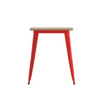 Table à manger intérieure/extérieure, plateau carré en polyrésine toutes saisons de 23,75 po avec base en acier