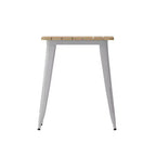 Table à manger intérieure/extérieure, plateau carré en polyrésine toutes saisons de 23,75 po avec base en acier