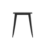 Table à manger intérieure/extérieure, plateau carré en polyrésine toutes saisons de 23,75 po avec base en acier