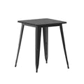 Table à manger intérieure/extérieure, plateau carré en polyrésine toutes saisons de 23,75 po avec base en acier