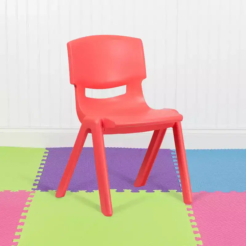 Lot de 5 chaises scolaires empilables en plastique, hauteur d'assise 39,4 cm