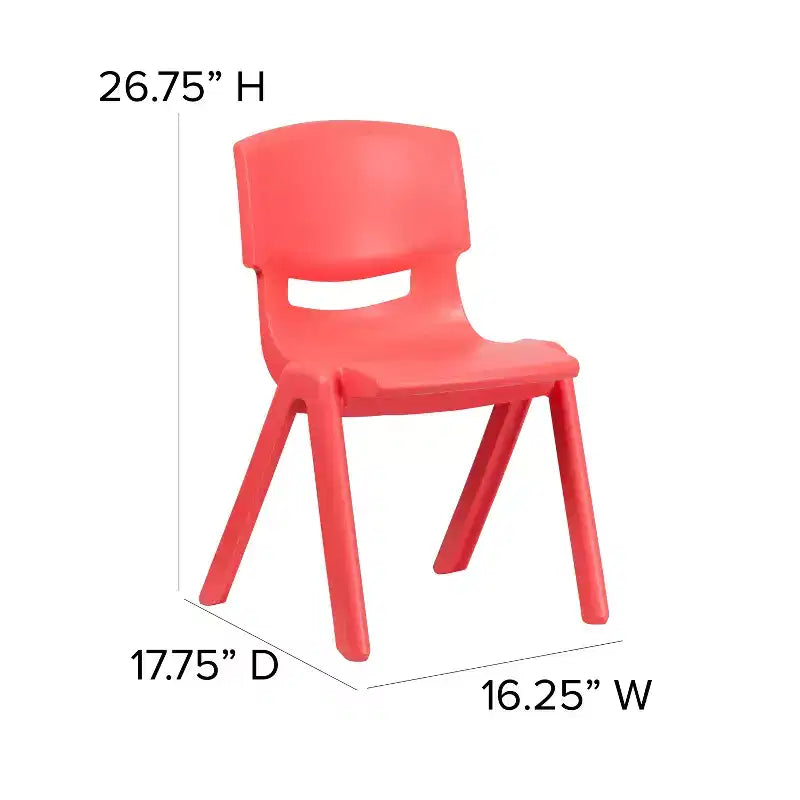 Lot de 5 chaises scolaires empilables en plastique, hauteur d'assise 39,4 cm