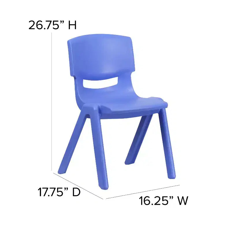 Lot de 5 chaises scolaires empilables en plastique, hauteur d'assise 39,4 cm