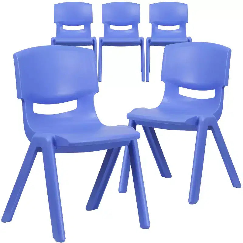 Lot de 5 chaises scolaires empilables en plastique, hauteur d'assise 39,4 cm