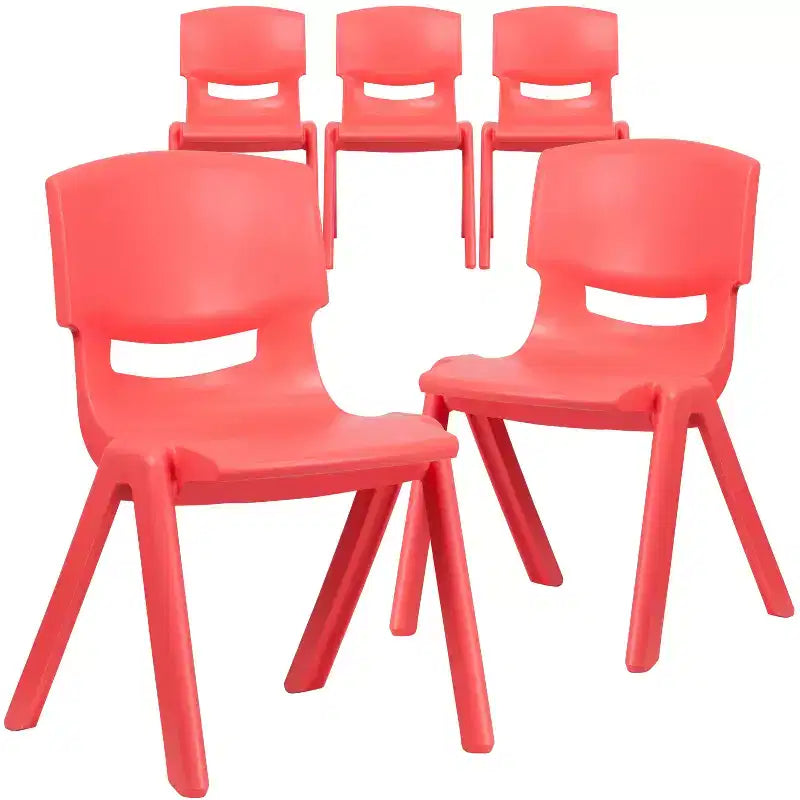 Lot de 5 chaises scolaires empilables en plastique, hauteur d'assise 39,4 cm