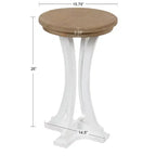 Table d'appoint ronde en bois 16" – Brun rustique