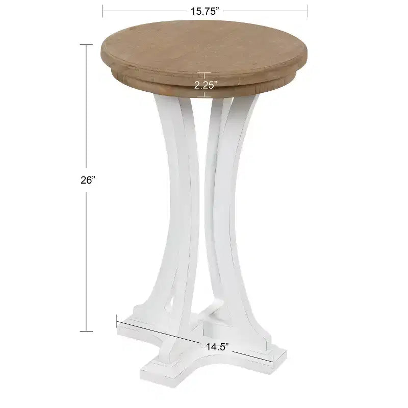 Table d'appoint ronde en bois 16" – Brun rustique