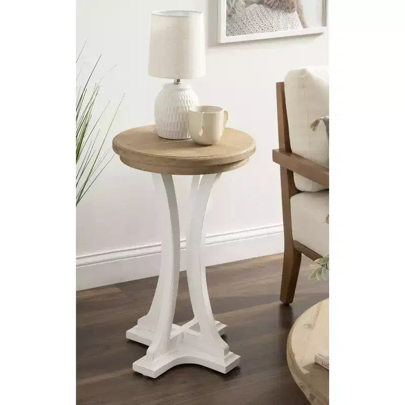 Table d'appoint ronde en bois 16" – Brun rustique