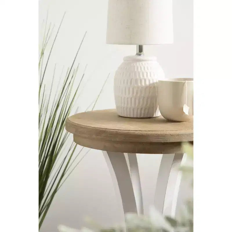 Table d'appoint ronde en bois 16" – Brun rustique