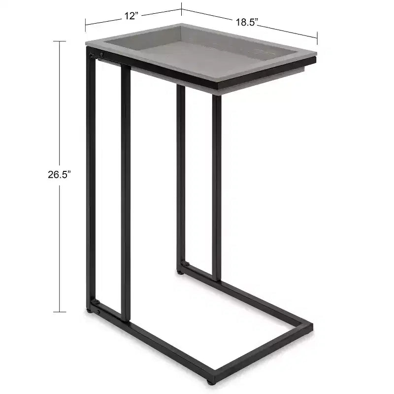 Bout de canapé en bois et métal – Table d'appoint moderne avec étagère