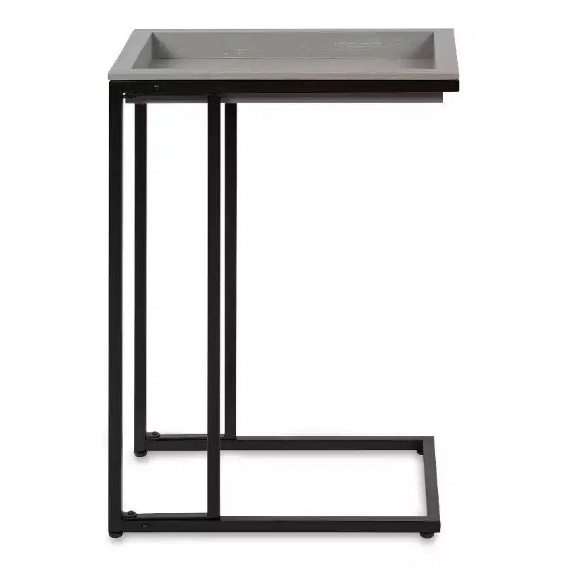 Bout de canapé en bois et métal – Table d'appoint moderne avec étagère