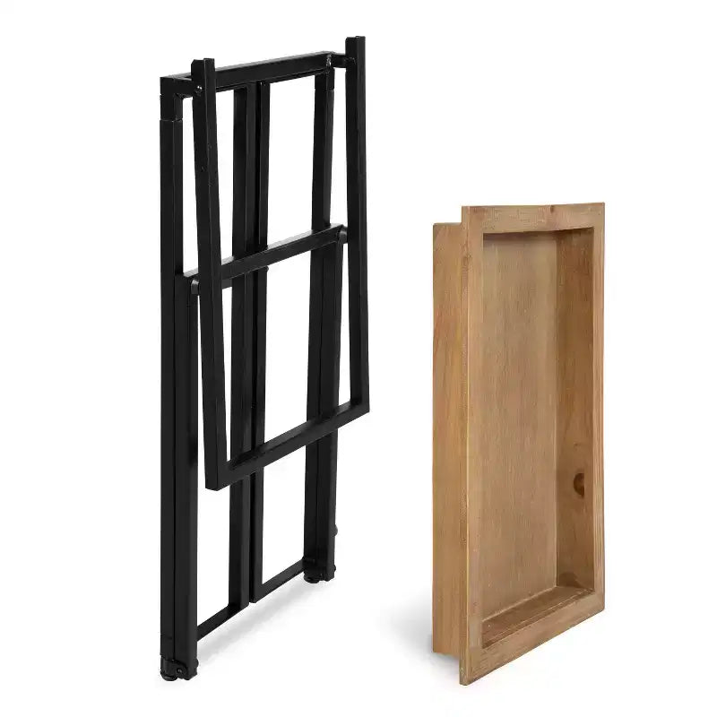 Bout de canapé en bois et métal – Table d'appoint moderne avec étagère