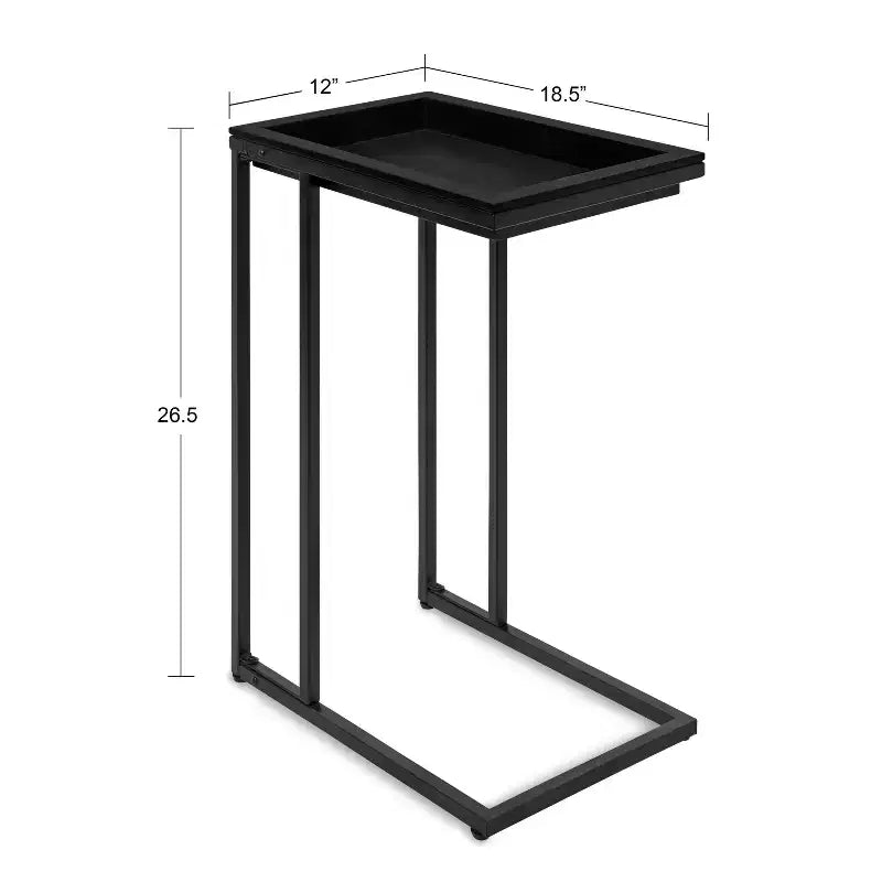 Bout de canapé en bois et métal – Table d'appoint moderne avec étagère