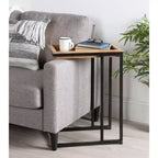 Bout de canapé en bois et métal – Table d'appoint moderne avec étagère
