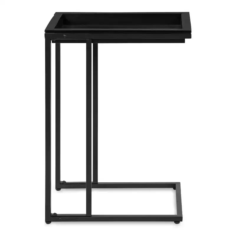 Bout de canapé en bois et métal – Table d'appoint moderne avec étagère