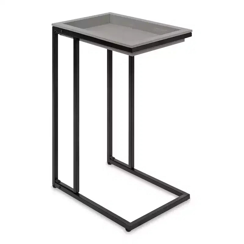 Bout de canapé en bois et métal – Table d'appoint moderne avec étagère