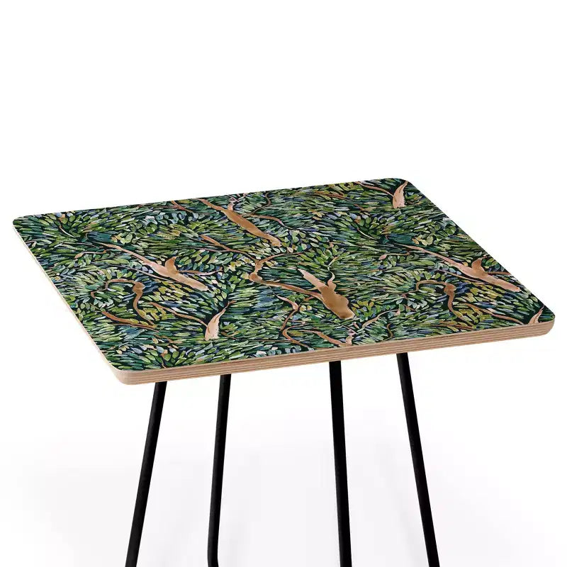 Table d'appoint carrée Côté Obscur Arbres Fauvistes – Motif imprimé artistique