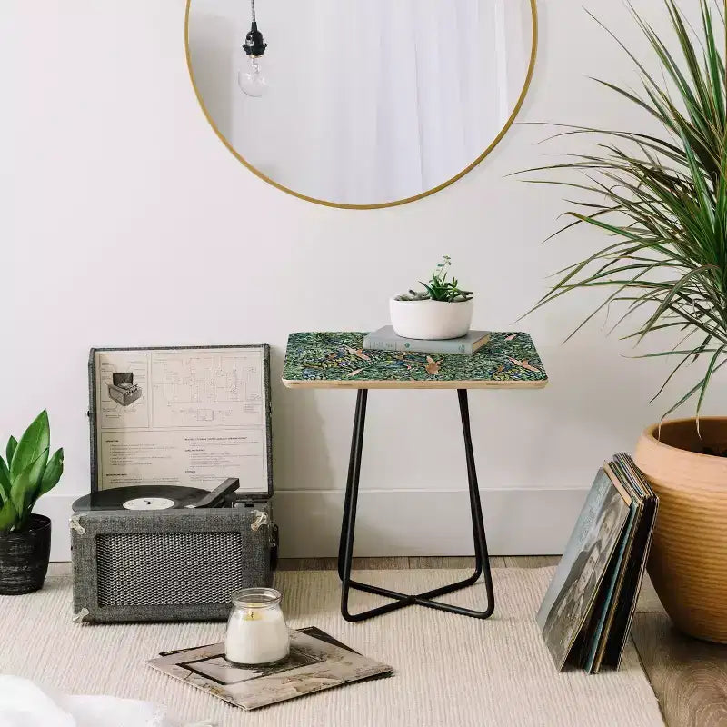 Table d'appoint carrée Côté Obscur Arbres Fauvistes – Motif imprimé artistique