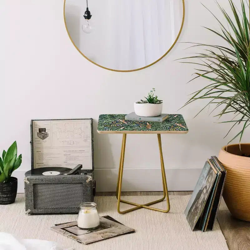 Table d'appoint carrée Côté Obscur Arbres Fauvistes – Motif imprimé artistique