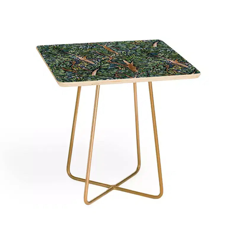 Table d'appoint carrée Côté Obscur Arbres Fauvistes – Motif imprimé artistique