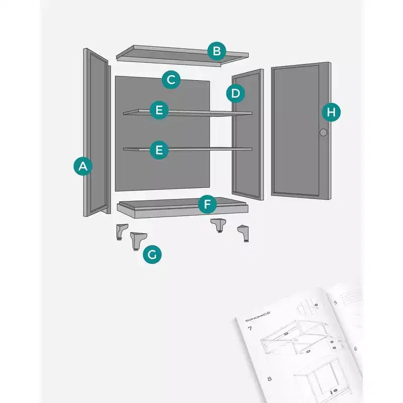 Armoire de rangement métallique avec portes et étagères pour bureau/garage