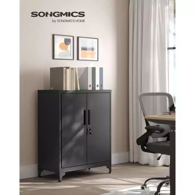 Armoire de rangement métallique avec portes et étagères pour bureau/garage