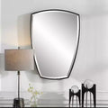 Miroir mural bouclier noir satiné 25.25"x36"