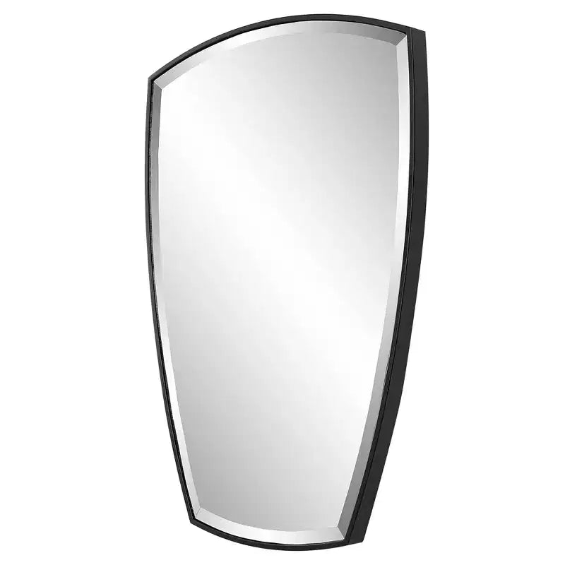 Miroir mural bouclier noir satiné 25.25"x36"