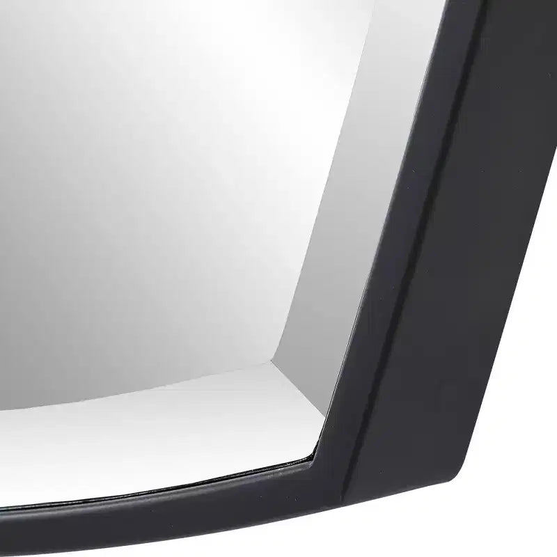 Miroir mural bouclier noir satiné 25.25"x36"