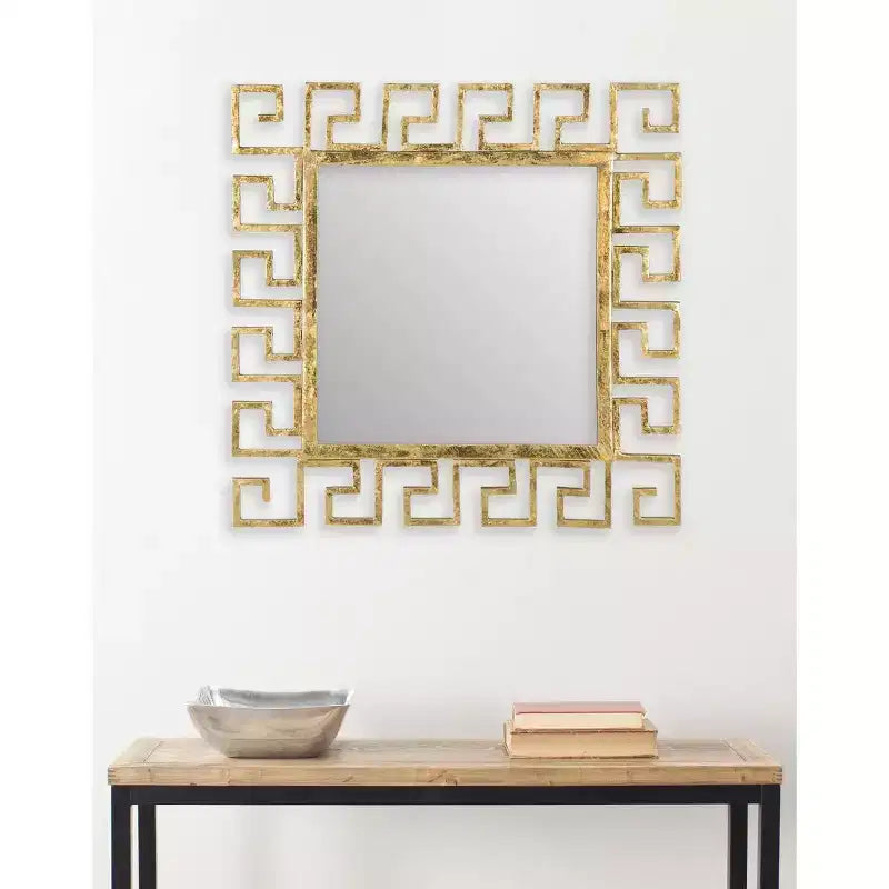 Miroir décoratif Calliope à motif grec – Or antique