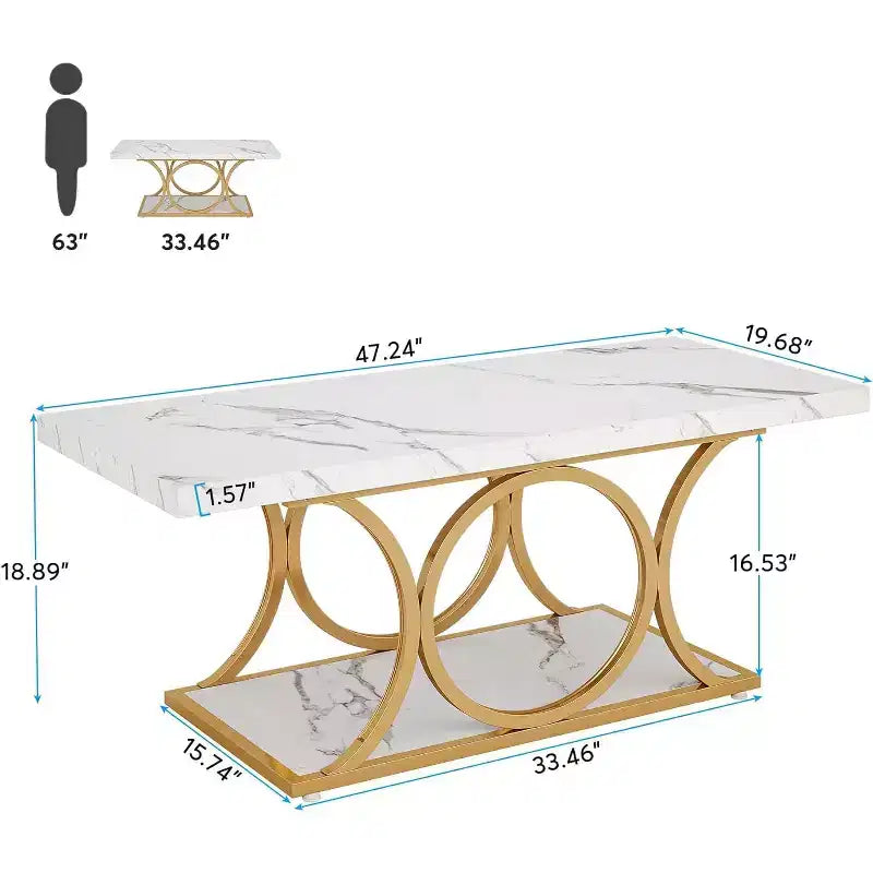 Table d'appoint marbre et métal – Table d'appoint élégante