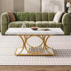 Table d'appoint marbre et métal – Table d'appoint élégante