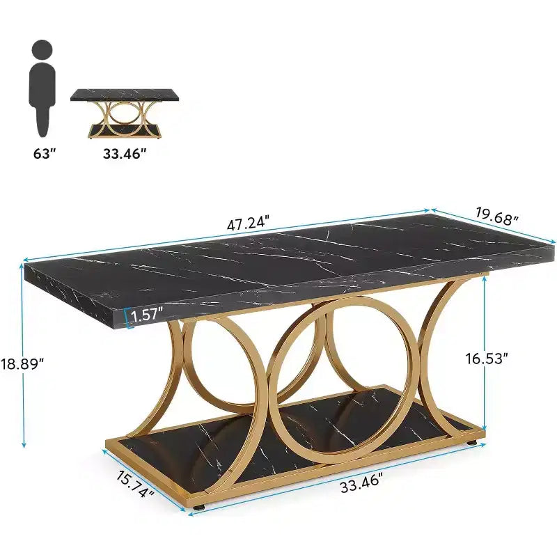 Table d'appoint marbre et métal – Table d'appoint élégante