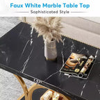Table d'appoint marbre et métal – Table d'appoint élégante
