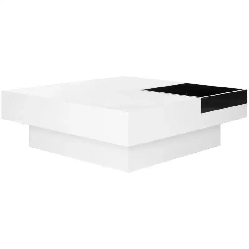 Table basse blanche – Accent de salon moderne avec rangement