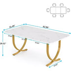 Table à manger rectangulaire de 160 cm pour 4 – Pieds en métal, table de cuisine moderne