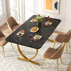 Table à manger rectangulaire de 160 cm pour 4 – Pieds en métal, table de cuisine moderne