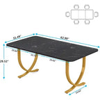 Table à manger rectangulaire de 160 cm pour 4 – Pieds en métal, table de cuisine moderne