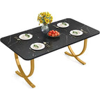 Table à manger rectangulaire de 160 cm pour 4 – Pieds en métal, table de cuisine moderne