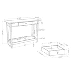 Console de rangement de style transitionnel avec plateau aspect marbre et tiroir