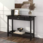 Console de rangement de style transitionnel avec plateau aspect marbre et tiroir